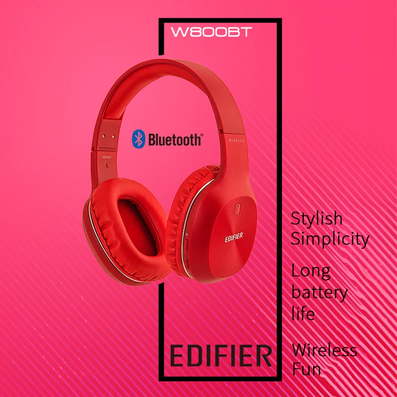 Беспроводные bluetooth-наушники EDIFIER W800BT на ухо обеспечивают легкий комфорт и до 35 часов воспроизведения