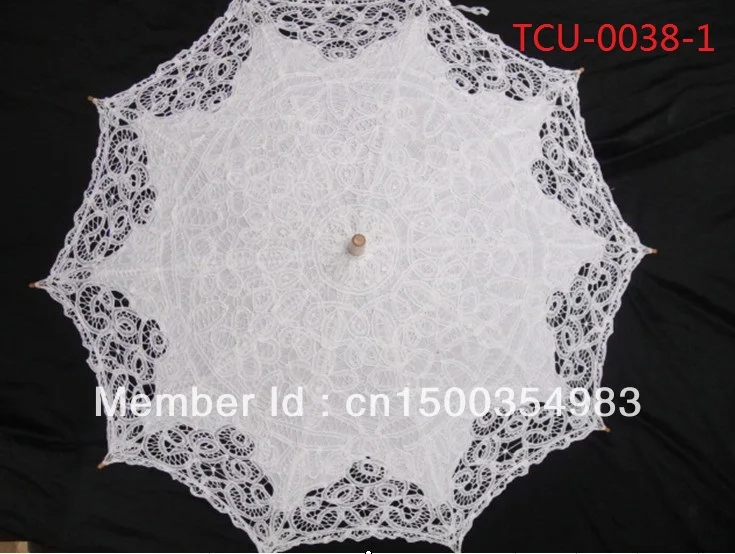 2013 free shipping cotton wedding umbrellas lace parasols | Свадьбы и торжества