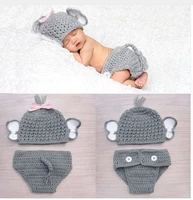 newborn photography props crochet knit costume prop outfits calf elephant baby hat photo props newborn outfits