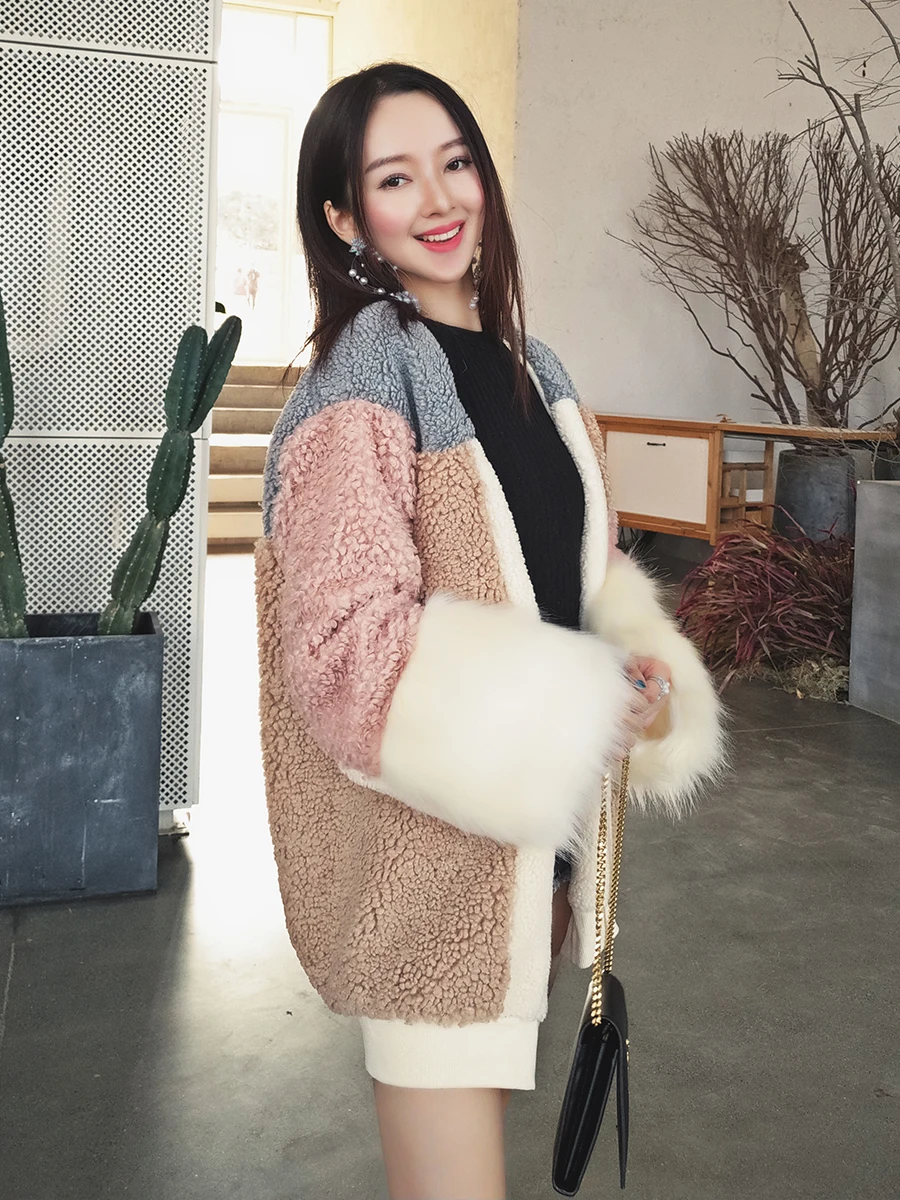 Women Sweater 2019 Autumn Winter New High Fashion Midi Long Knit Cardigan Colorful Matching Loose Female Lamb Coat |