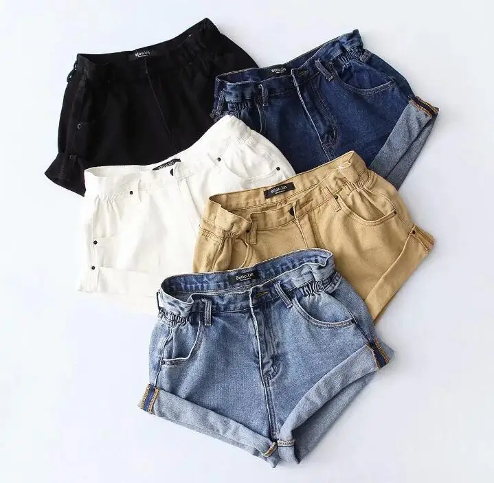 2019 Summer Women Denim Shorts Streetwear High Waist Jeans White Short Trousers | Женская одежда