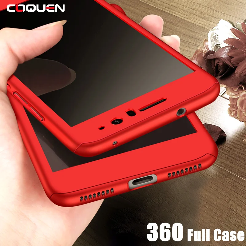 Роскошный чехол COQUEN для Honor 9 Lite 360 полностью защищающий стеклянные чехлы