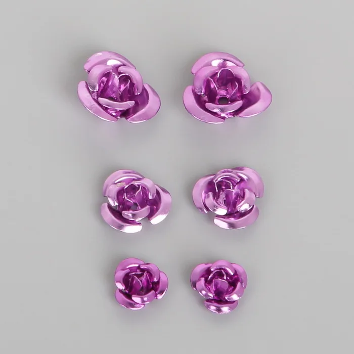 Purple 100 шт., 6 мм/8 мм/12 мм, алюминиевая головка для изготовления ювелирных изделий, для свадебной вечеринки, творчество, рукоделие, декор разноцветные бусины, украшение для дома - Цвет: Purple