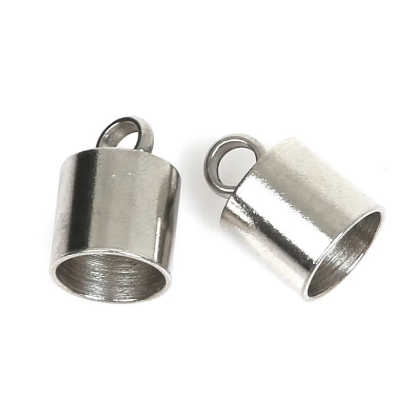 Hot Selling High Quality 10pcs/lot Multi-Size Stainless Steel Cord End Cap For DIY Jewelry Findings Making |
