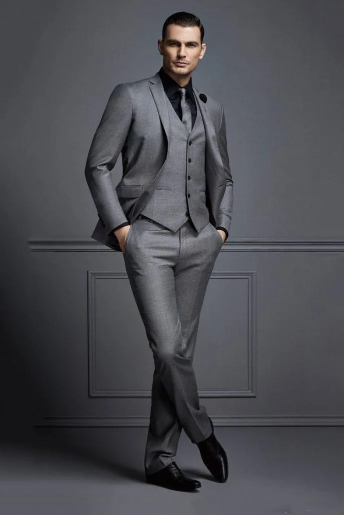 Новый серый мужской костюм для жениха дешевые деловые мужские костюмы свадьбы