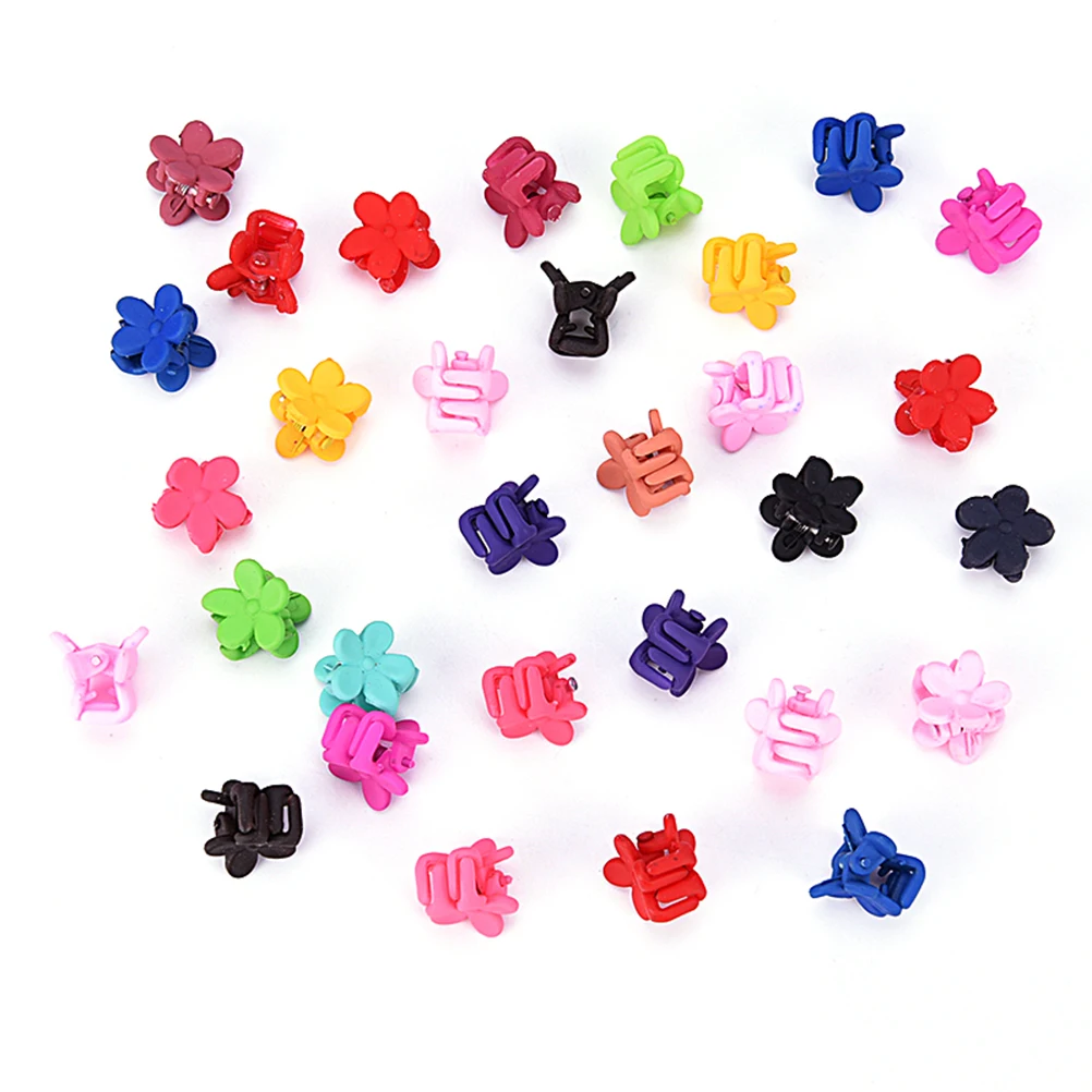

30 pcs Wholesale NEW Hair Accessories Hairpins mini Flowers Gripper Korean Children 4 Claws Plastic Hair Clips Clamp