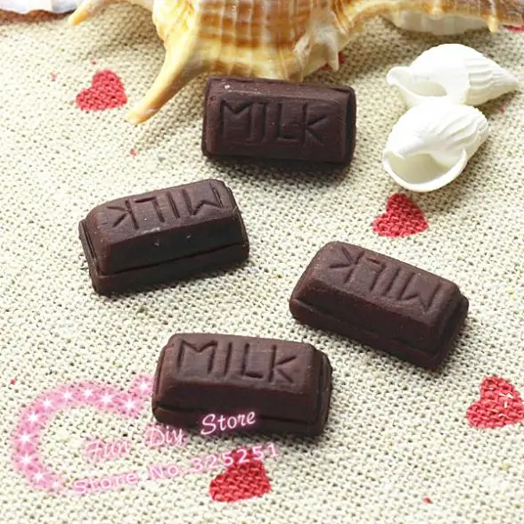 

resin milk chococlate Cabochon Flat back decoration 50pcs/lot 10*20mm