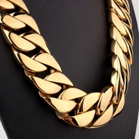 70cm 31mm super heavy the best jewelry of the party cuban chain gold silver tone 316l stainless steel necklace free shipping