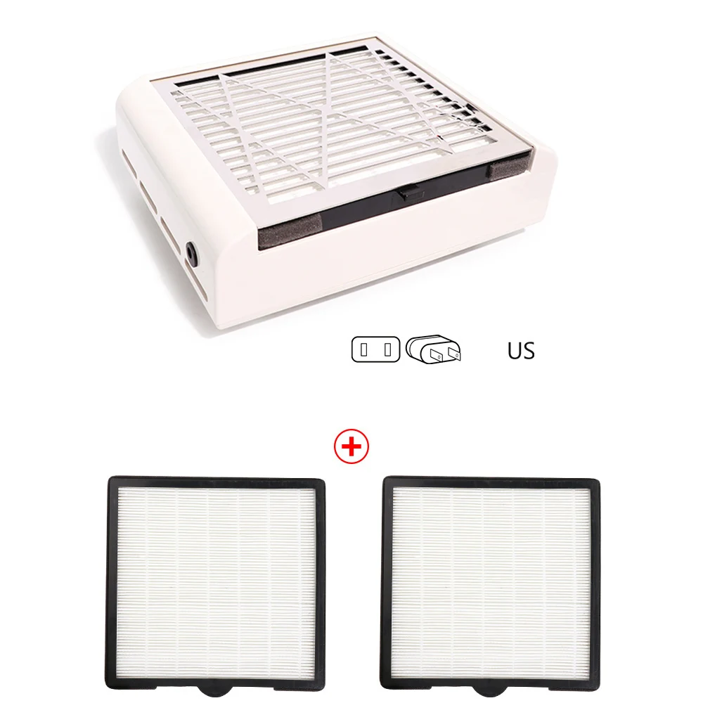 110V-120V US Plug 2F Bluerise 40 Вт пылесос для маникюра с низким уровнем шума пылесборник для маникюра пылесборник для ногтей для маникюра экстрактор для дизайна ногтей - Цвет: 110V-120V US Plug 2F