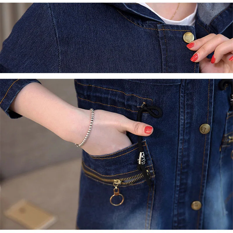 Демисезонная джинсовая куртка для женщин облегающее базовое пальто средней