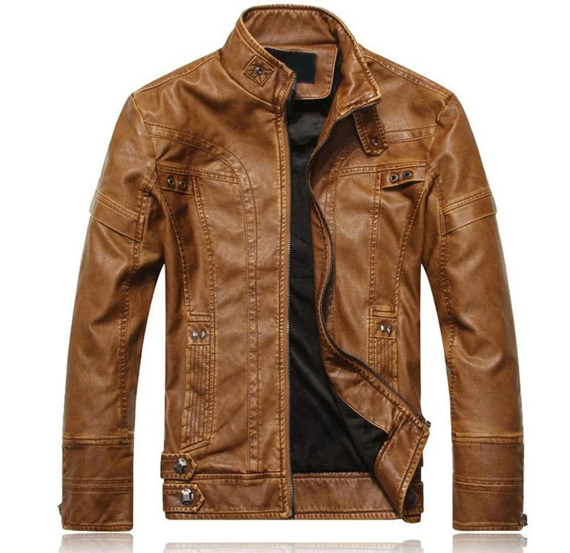 

Men Motorcycle Biker Leather Jacket Mens Jaqueta De Couro Masculina Leather Jacket Windbreak Coats