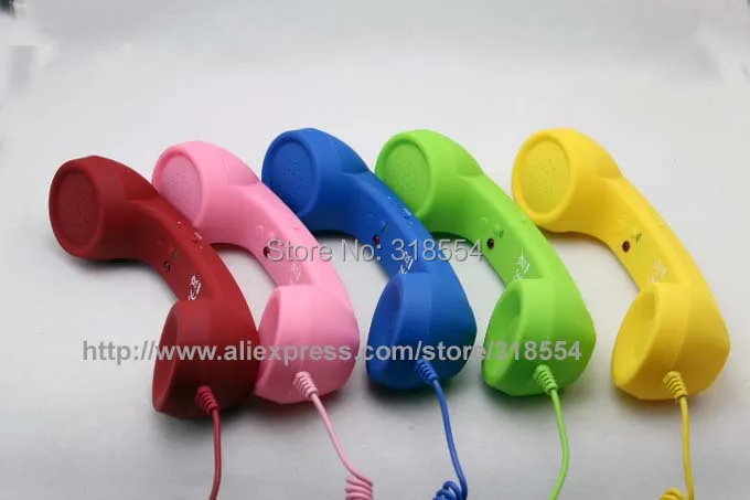 80 pcs/lot 8 цветов 3 5 мм ретро анти излучения телефон Colorful трубка для мобильного