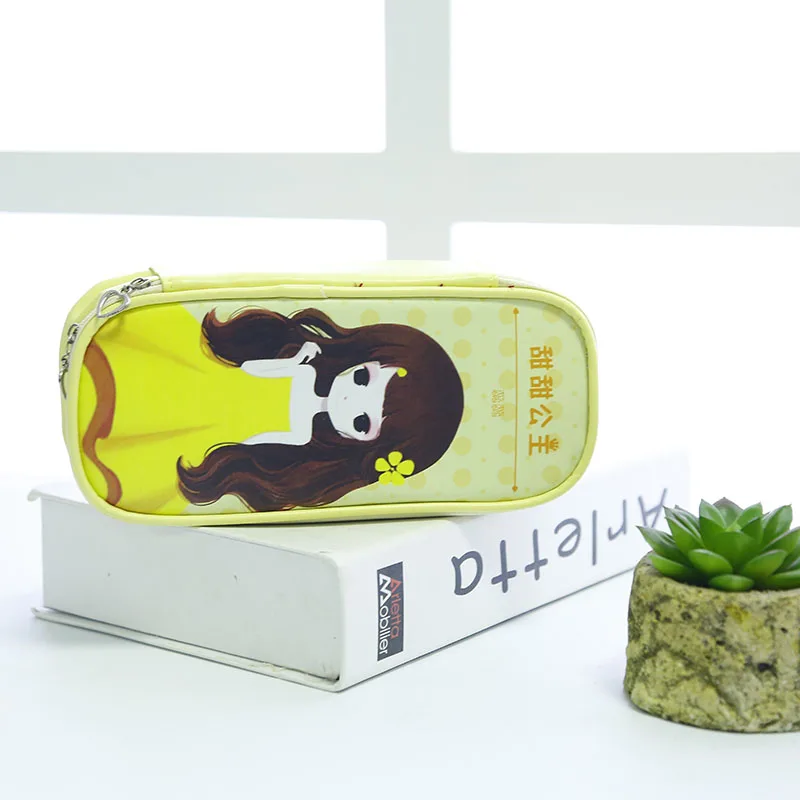 Симпатичный футляр для карандашей большой емкости Кожа Gudetama Kawaii принцесса печатных студентов Etui пенал коробка для ручек школьные канцелярские принадлежности - Цвет: ruirui