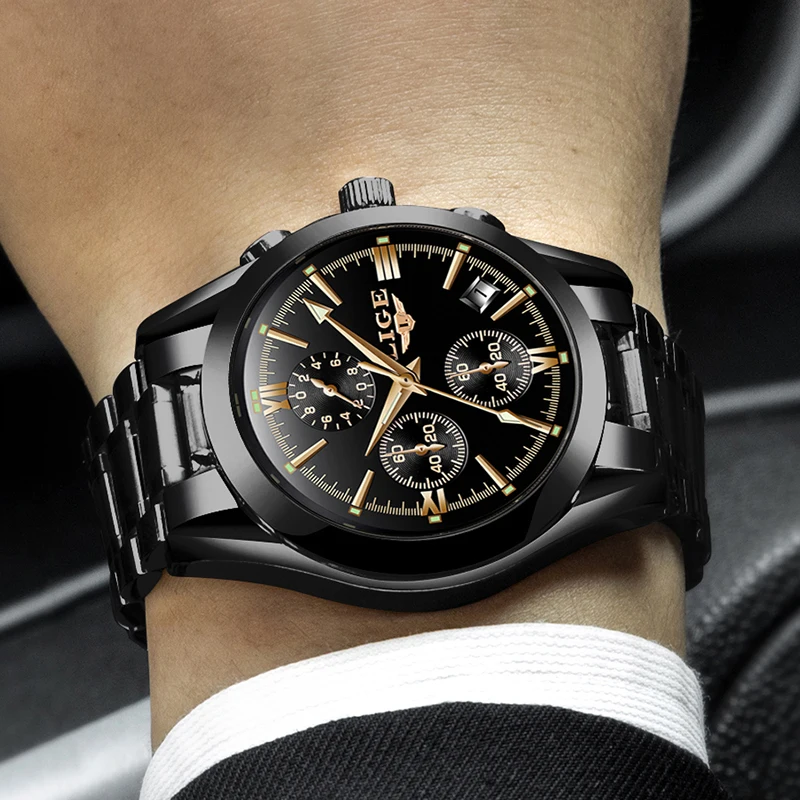 Relojes Hombre 2018 новые LIGE мужские часы Лидирующий бренд Роскошные Модные Бизнес