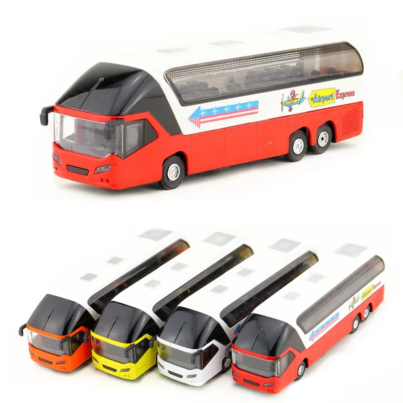 

New Diecast Metal New York Double-decker toy bus/With light and sound/Pull back Educational/For children's gift or collection