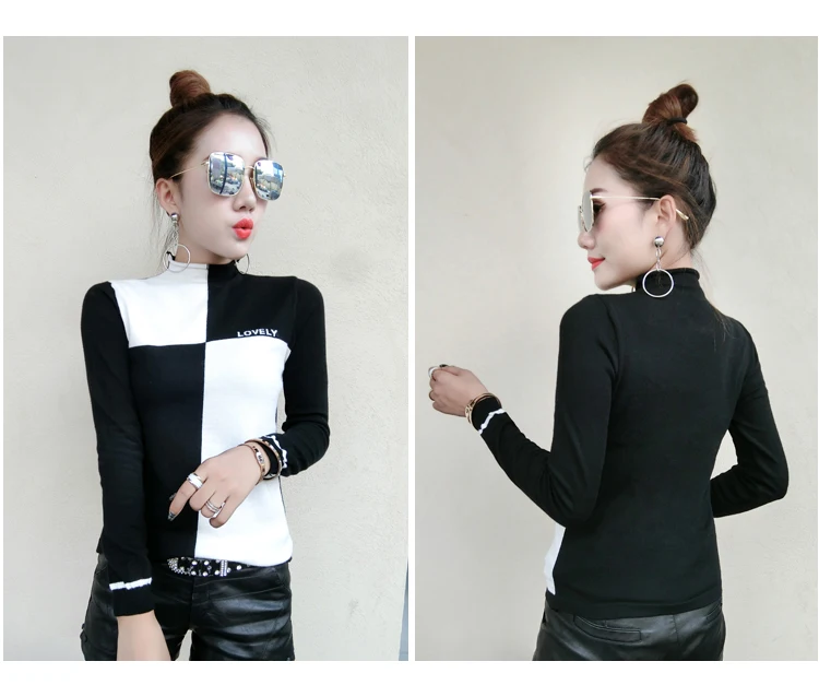 Korean Fashion Assorted Colors Pullover Sweater 2019 New Autumn Winter Clothes Women Top Slim Thick Sueter Mujer M97603 | Женская одежда