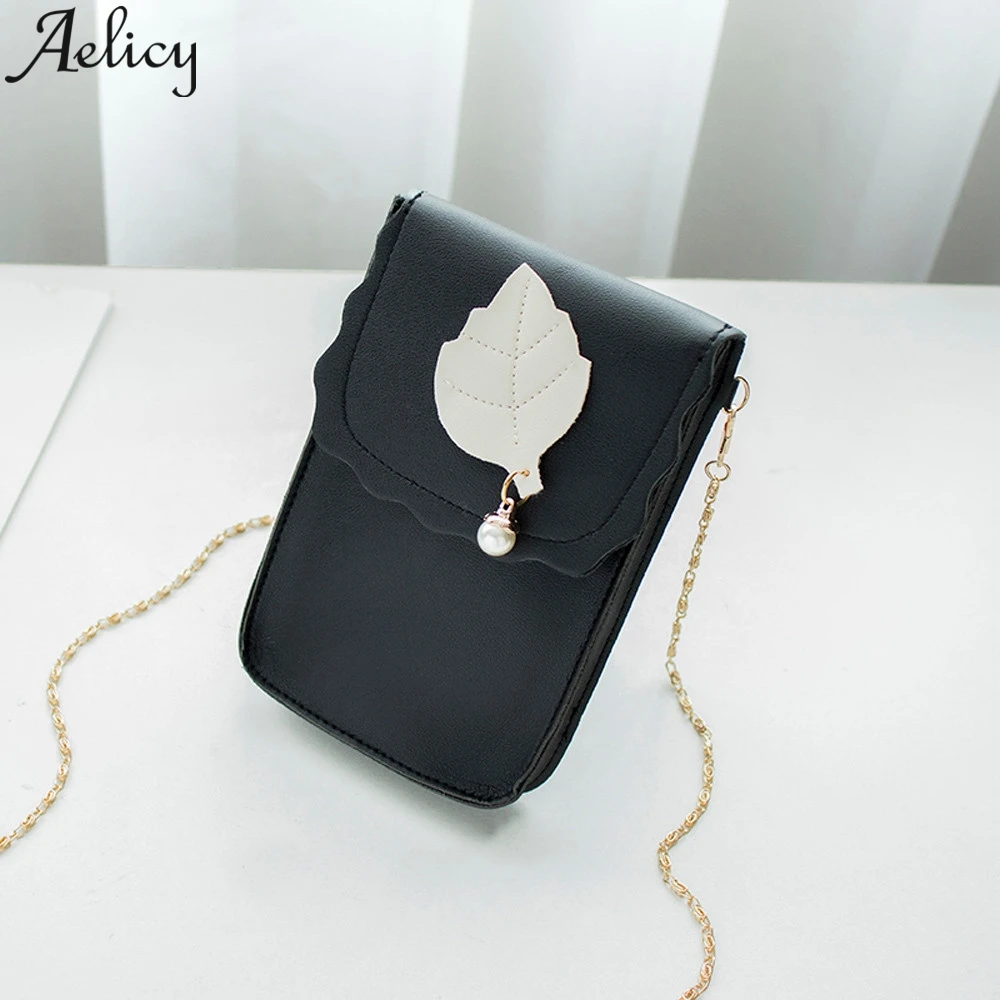 Женская сумка через плечо Aelicy однотонная сумка-мессенджер с застежкой кожаные