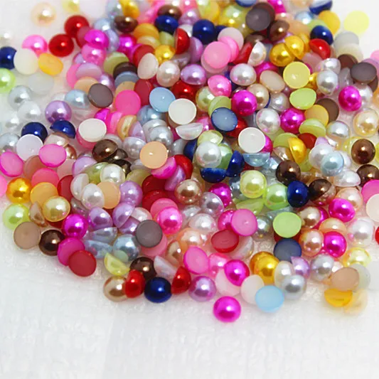 

Полукруглые жемчужные шарики, имитация жемчуга, сделай сам, скрапбукинг, 5000 шт./упак. 5 мм