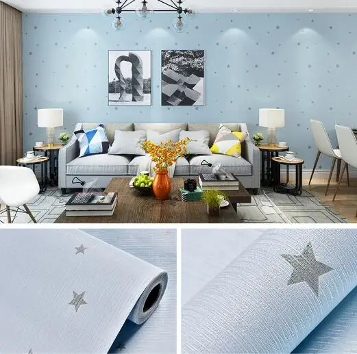 Sky blue Самоклеящиеся обои 10 метров для спальни, теплые водонепроницаемые 3d стерео наклейки на стену 60 см, обои для гостиной - Цвет: Sky blue