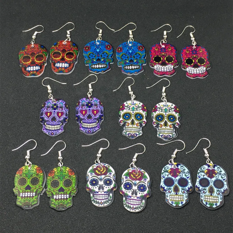 Калавера сладко-Сладкая причудливая серьга с черепом s праздновать мексиканский