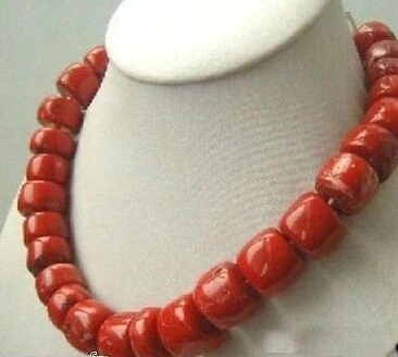 

FREE SHIPPING 0940 natural Red Coral Necklace large beads