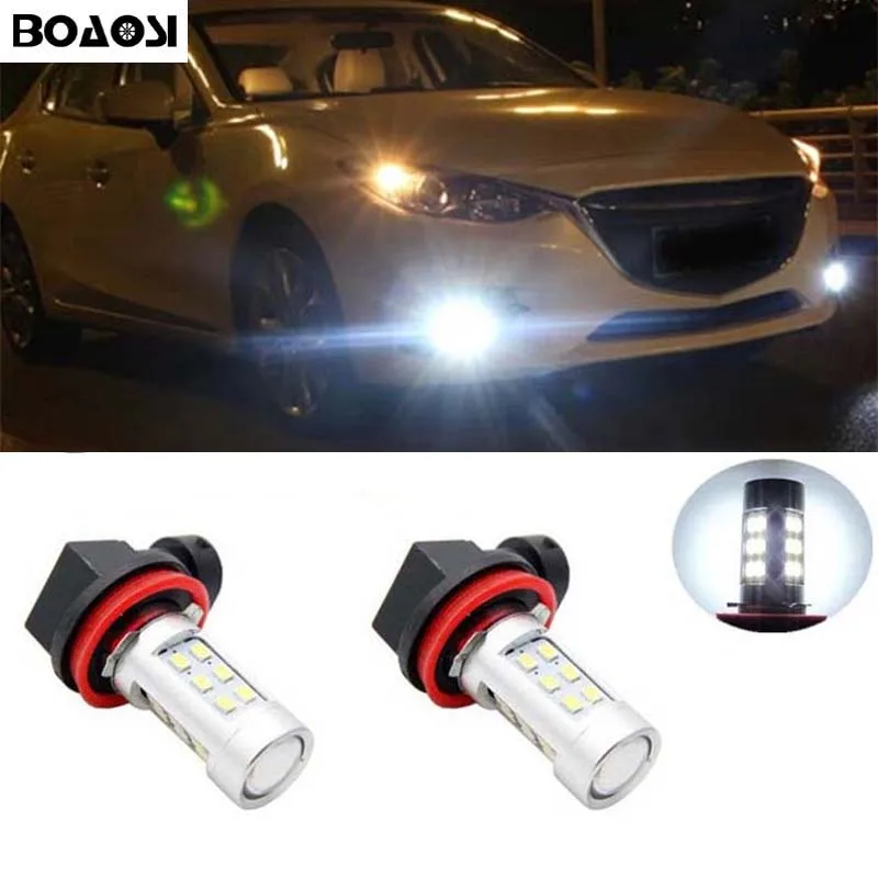 BOAOSI 2x H8 H11 2835SMD светодиодный Противотуманные фары DRL светильник лампа для mazda 3 5 6 xc