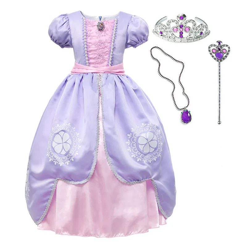 Dress Set-4 Роскошная детская одежда принцессы Софии; летнее платье для костюмированной вечеринки; маскарадный костюм для детей на день рождения; нарядное платье Софии - Цвет: Dress Set-4