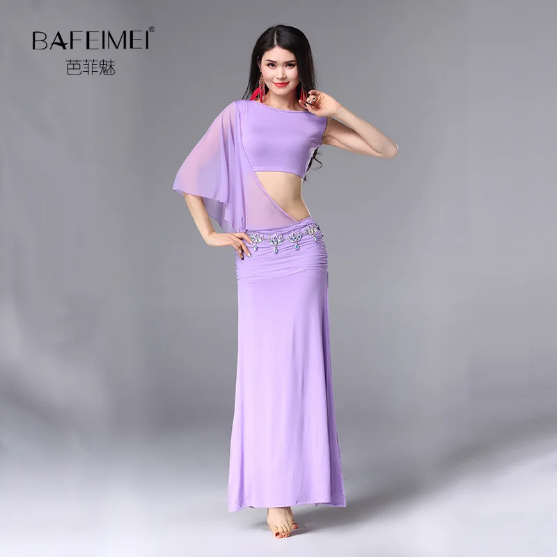 

Lady Belly Dance Dress Female Dancing Training Long Dress New Modle Bats Sleeve Gauze Sumba Dance Long Oriental Dress D-0063