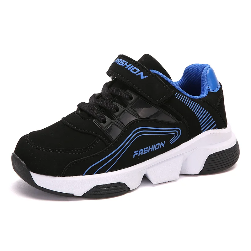 Черные кроссовки для мальчиков Детские из искусственной кожи спортивная обувь