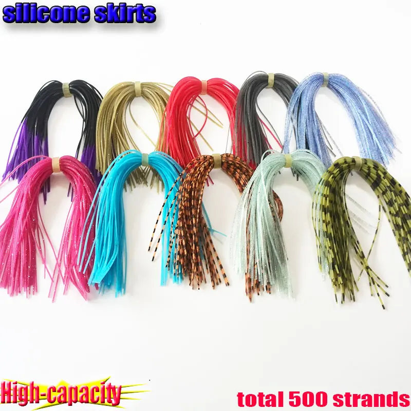 high quality professional production high-capacity 50 strands 10 bundles silincone skirts total 500 | Спорт и развлечения