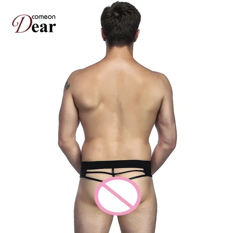 

Comeondear Faux Leather Underwear Male Black High Quality Mens Underwear Gay Cotton Cuecas Backless Sexy Underpants Man MPB062