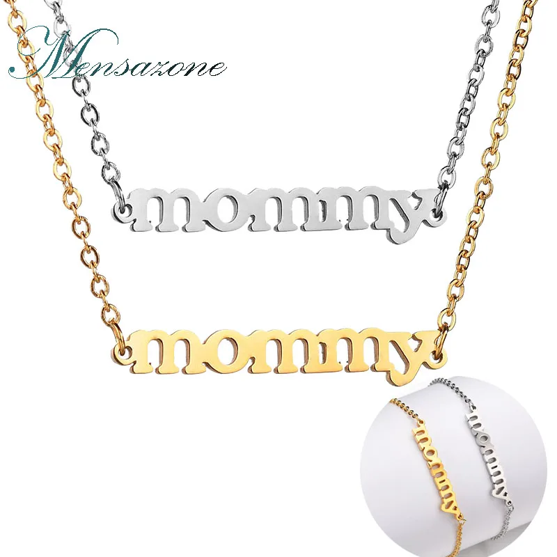 MENSAZONE Pretty Jewelry Love Mommy Набор подвесок из нержавеющей стали мама буквы ожерелье