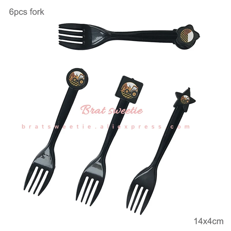 CONST fork Строительные вечерние Предупреждение ющий стикер ленты DIY инженерный автомобиль экскаватор тема детский день рождения, день рождение мальчика вечерние украшения - Цвет: CONST fork