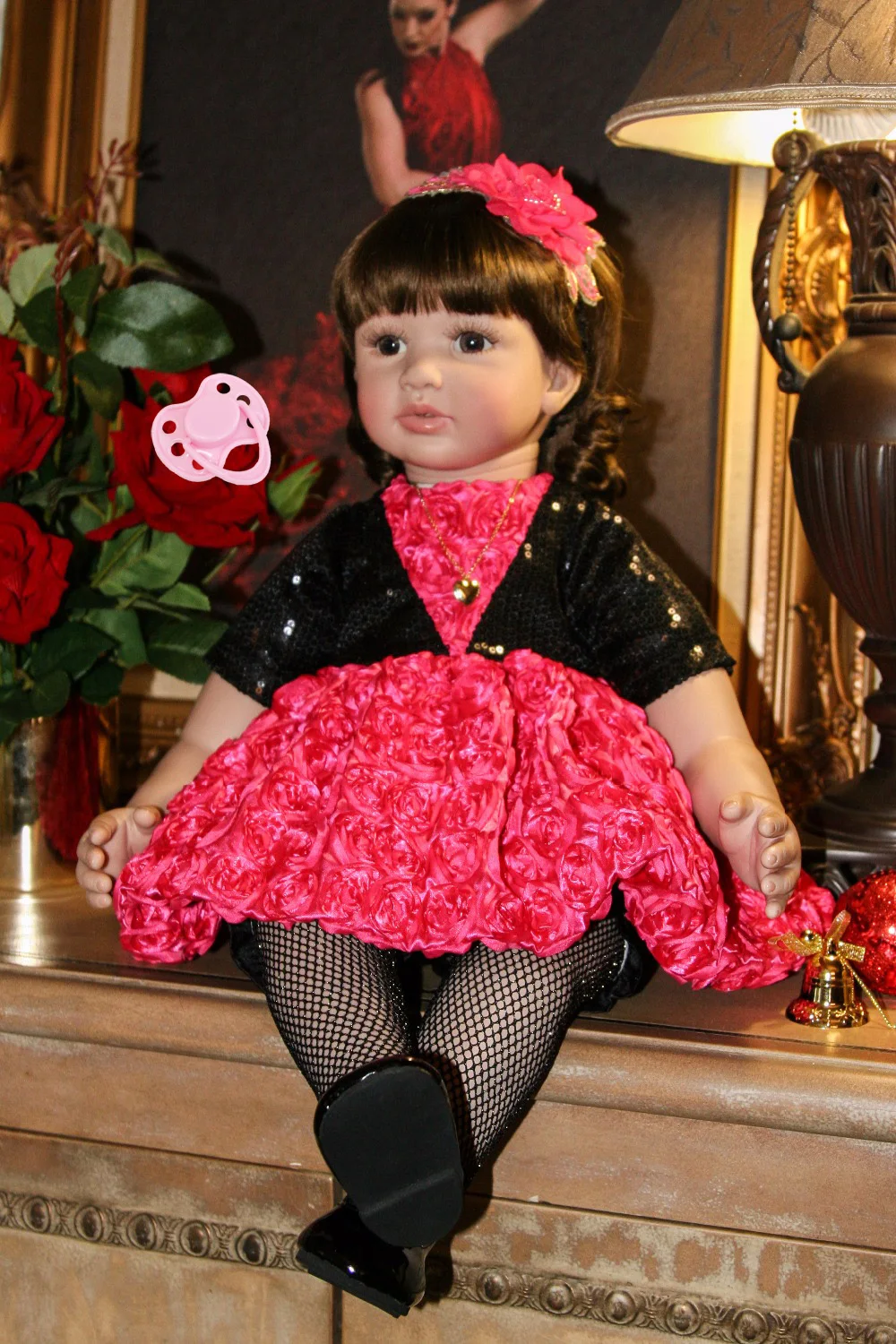 

60 см Силиконовая Кукла Reborn, игрушка 4 дюйма, виниловая кукла принцессы для малышей, подарок на день рождения, кукла Bebe для девочек, игрушка ...