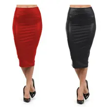 Кожаная юбка с высокой талией, XL, XXL, XXXL, черные, красные сексуальные юбки-карандаш средней длины, повседневная юбка русалки, вечерние юбки для бара, клуба, путешествий