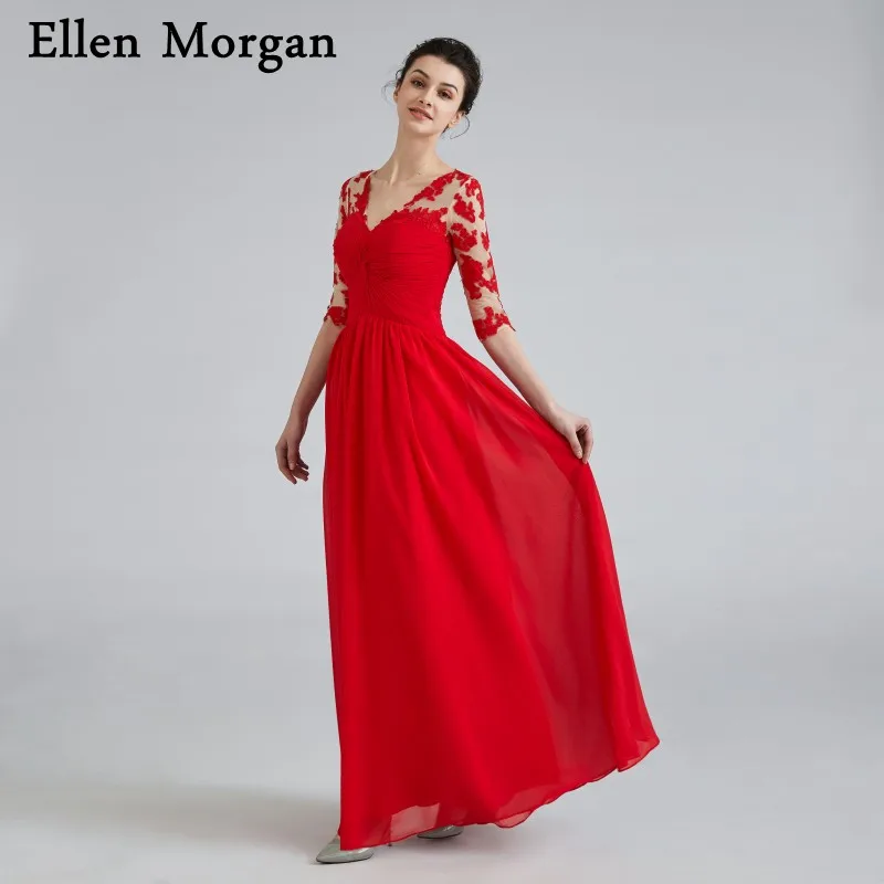 Красное шифоновое вечернее платье с открытой спиной 2019|lace formal gown|backless evening dressformal