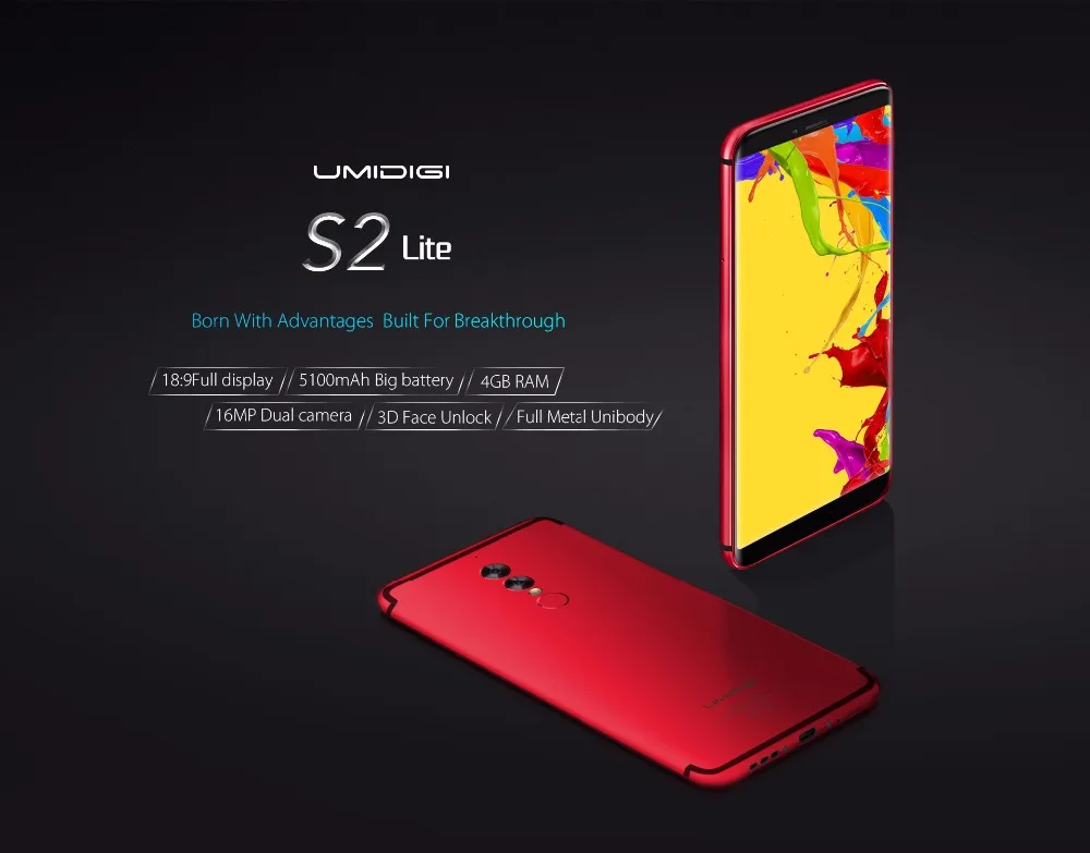 Umidigi S2 Lite смартфонов 5 99 'ཎ:9 Дисплей 4 ГБ + 32 г mt6750t восемь ядер 5100 мАч Android 7 0 Dual