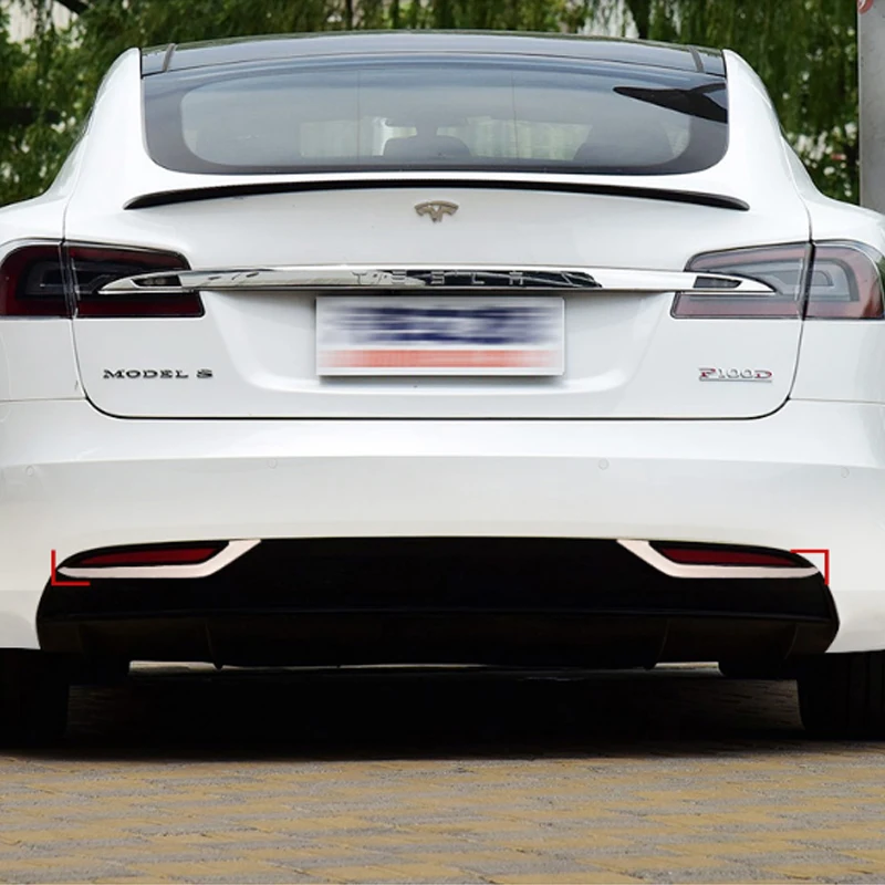Modification Rear fog light frame decoration bright strip sequins for Tesla model S Car accessories | Автомобили и мотоциклы