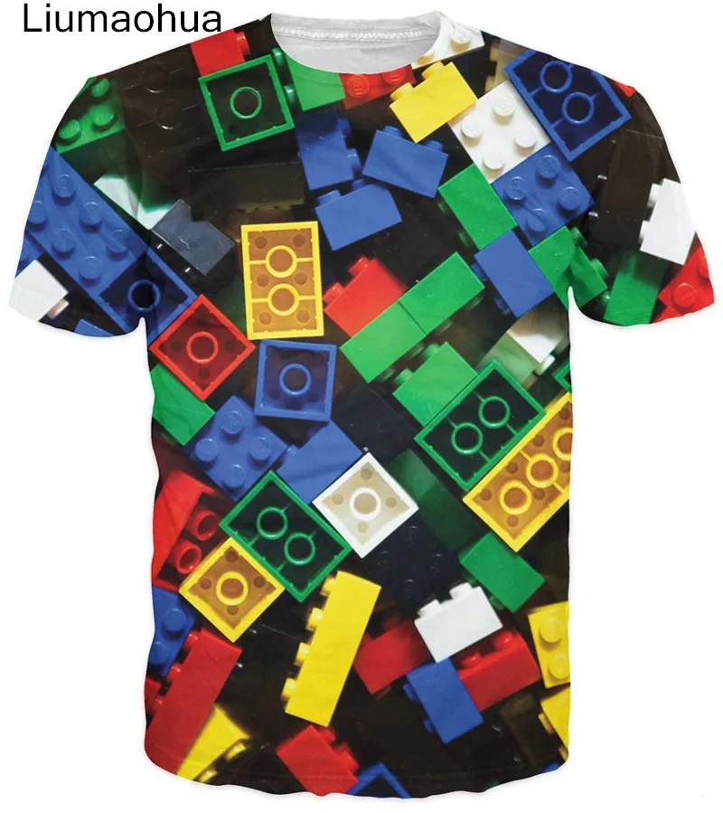 Liumaohua/новая футболка с Lego и кубиками Супер популярная детская 3D принтом camisetas для