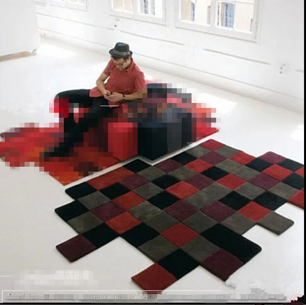 Стильная простота клетчатый ковер журнальный столик для гостиной диван кровать