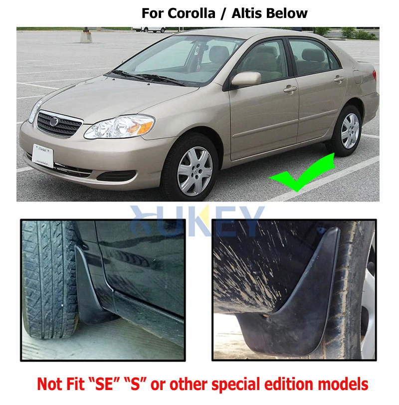 Литая щитка от грязи для Toyota Corolla 120 Altis 2002 2008 брызговики седанов 2003 2004 2005