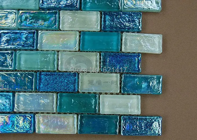 Голубую полоску с рисунком мозаичная плитка из хрустального стекла HMGM1117 щитка