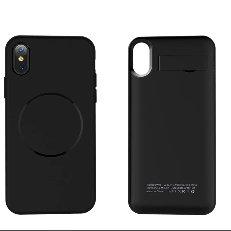 5000 мАч Anti fingerprint функцией беспроводной зарядки для iphone x Батарея случае смартфон