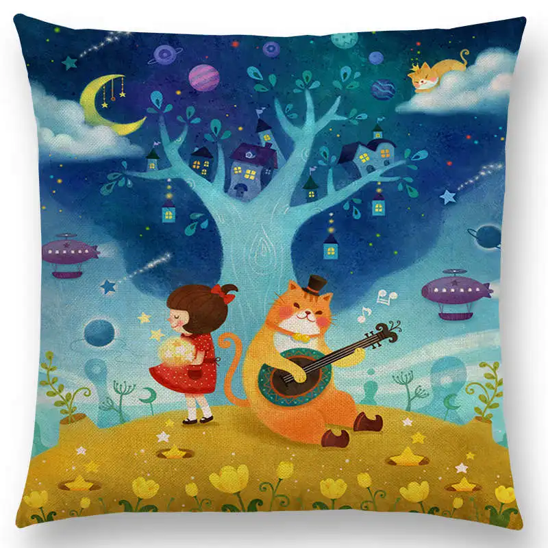 Милые Мультяшные животные милая девушка счастливая семья вечерние кролик слон