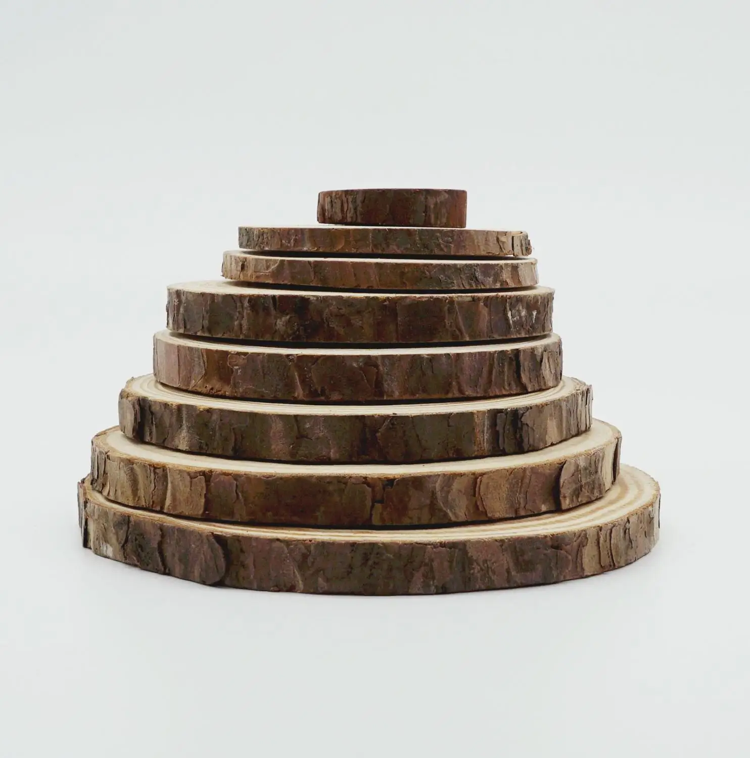

5PC Natural Round Wood Slices Circles With Tree Bark Log Discs For DIY Crafts Wedding Party Painting Decoration