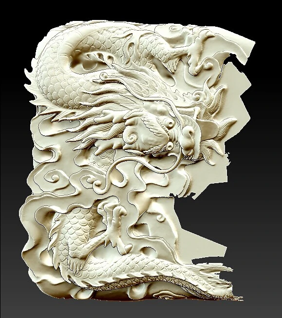 

3D model relief for cnc in STL file format Small dragon