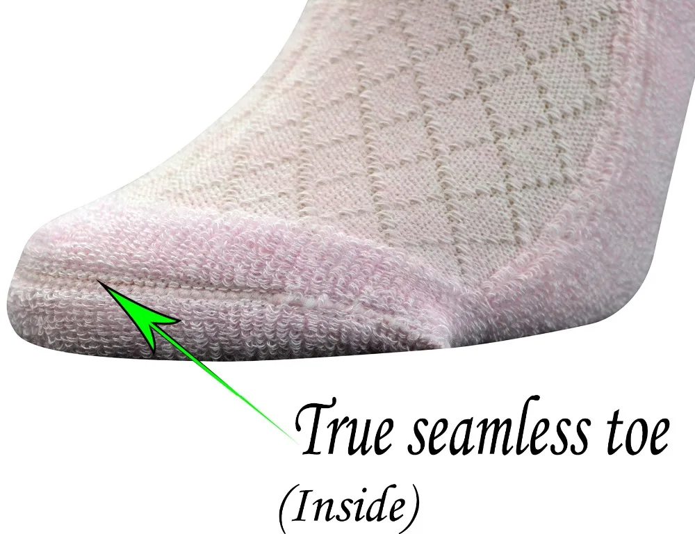 Женские нескользящие носки до колена из бамбука с бесшовным носком 4 пары|withe