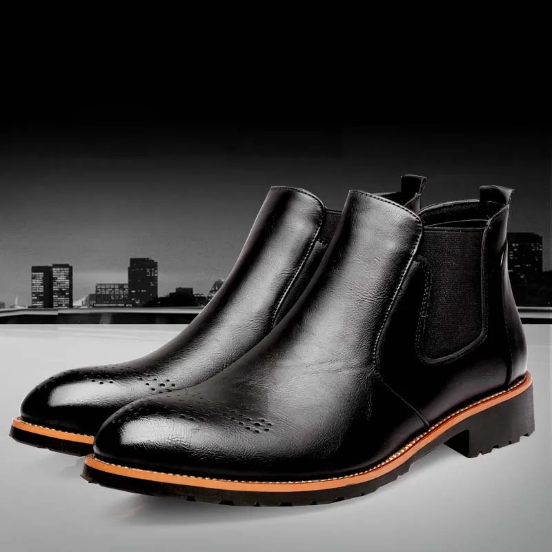 Masorini мужские ботинки челси из натуральной кожи с Ковбой Западный бренд Мужская