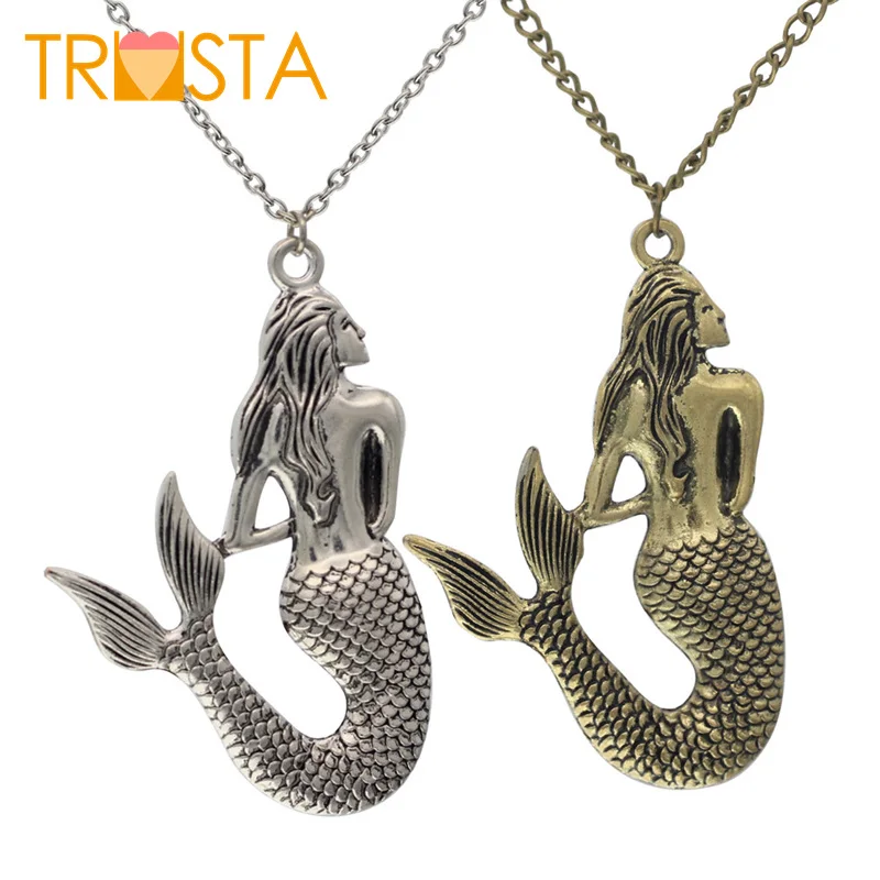 2018 Новый Для женщин Jewelry Винтаж серебро с оттенком бронзы 2 3 &quotх 1 5&quot подвеска в