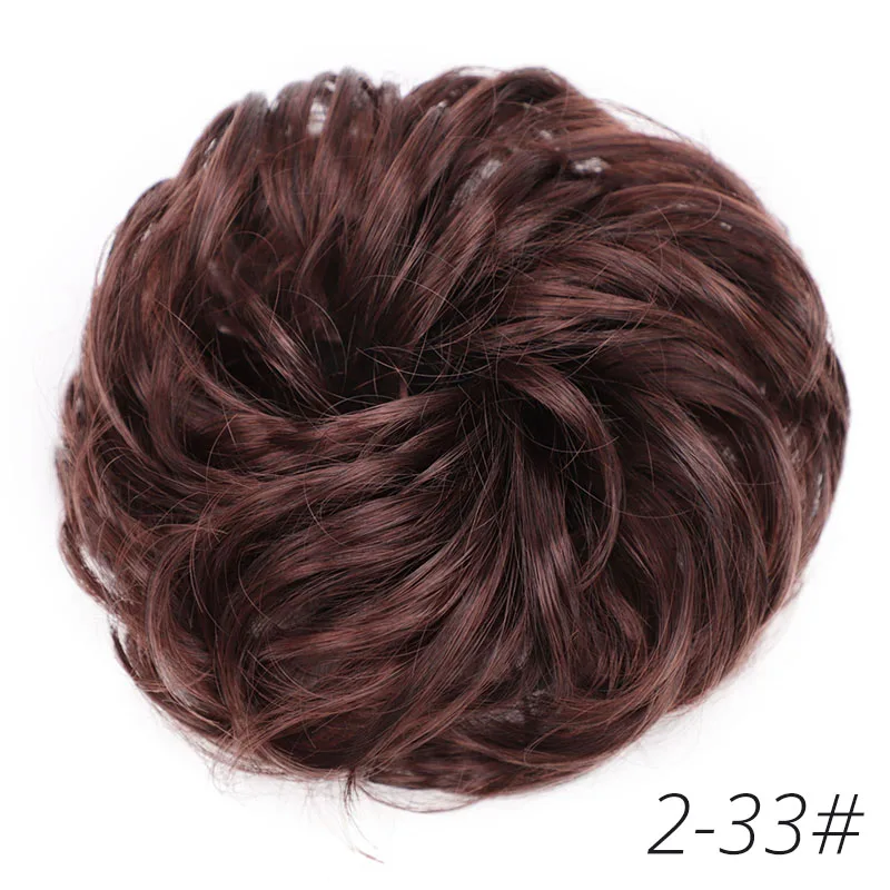 2-33 AISI BEAUTY, синтетические волосы, шиньон, Пончик, черный, коричневый, кудрявые волосы, пучок, шиньон, эластичные волосы, канатная Резиновая лента для наращивания волос - Цвет: 2-33